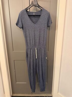 Vuori Heathered Navy Blue Jumpsuit